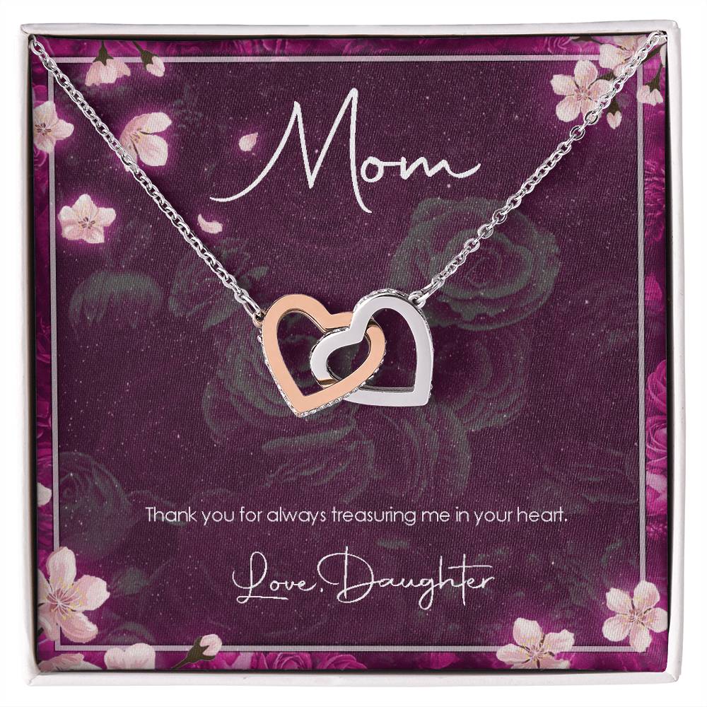 Daughter'S Gratitude Necklace Interlocking Hearts Necklace