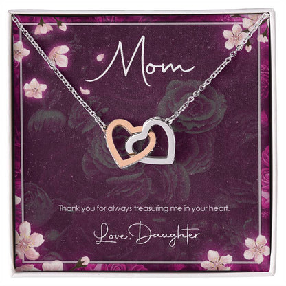 Daughter'S Gratitude Necklace Interlocking Hearts Necklace