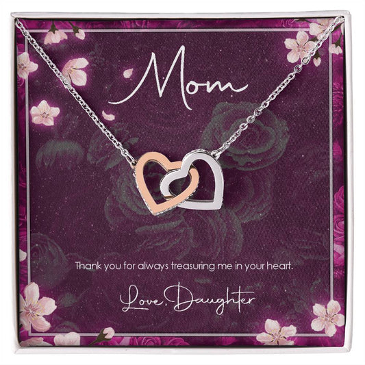 Daughter'S Gratitude Necklace Interlocking Hearts Necklace