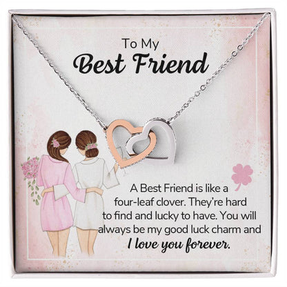 Best Friend Locked Hearts Necklace Gift Interlocking Hearts Necklace