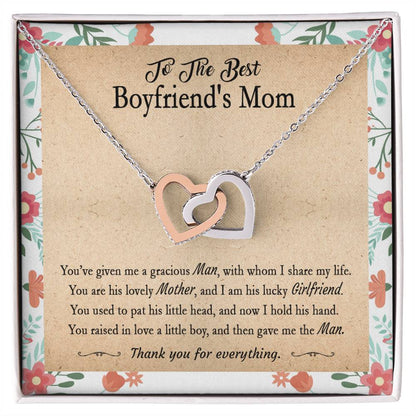 Gift For Boyfriend'S Mom - You'Ve Given Me A Gracious Man 2 - Interlocking Interlocking Hearts Necklace