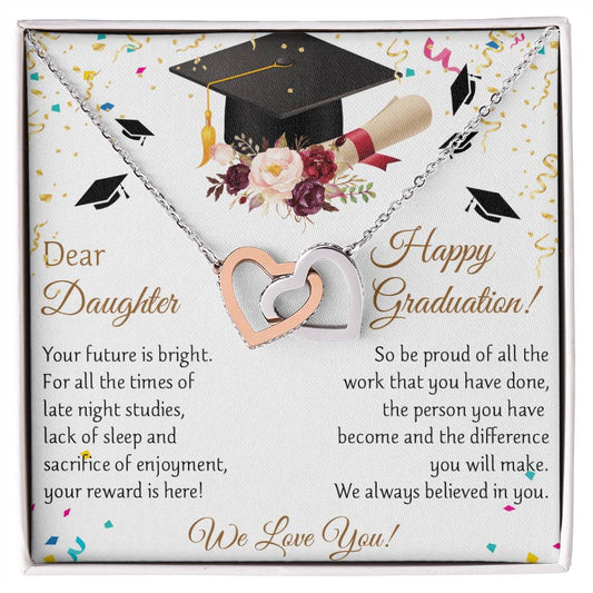 Class Of 2021 - Limited Edition Graduation Necklace - Gdt12 Interlocking Hearts Necklace