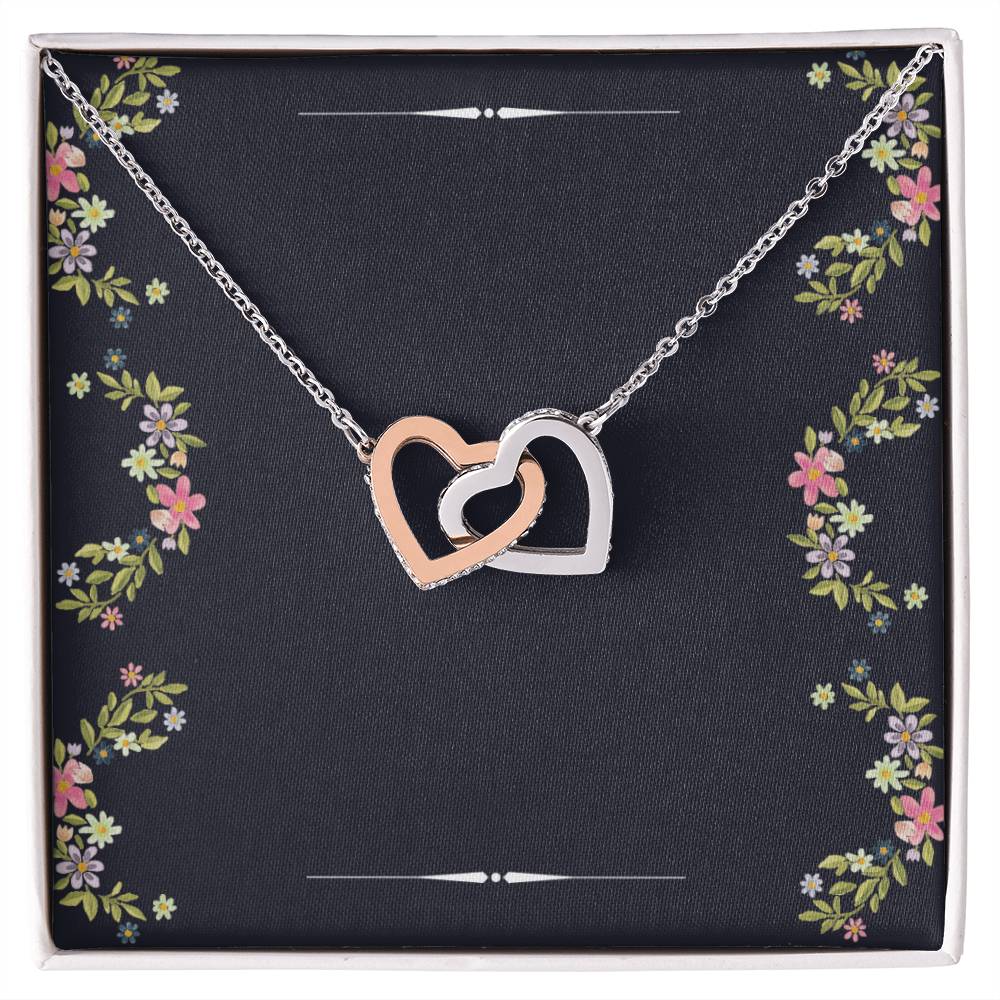 Two Hearts Necklace For Her Interlocking Hearts Necklace