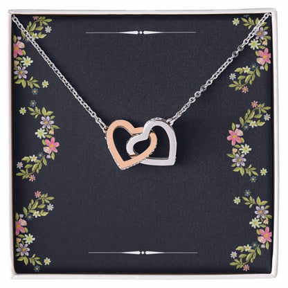 Two Hearts Necklace For Her Interlocking Hearts Necklace