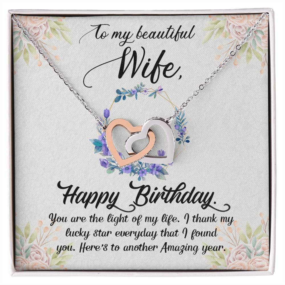 Birthday Gift For Her - Light Of My Life Necklace Interlocking Hearts Necklace