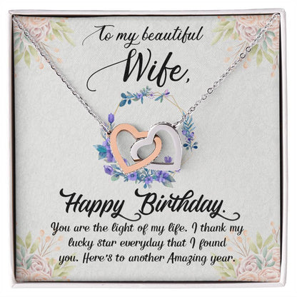 Birthday Gift For Her - Light Of My Life Necklace Interlocking Hearts Necklace