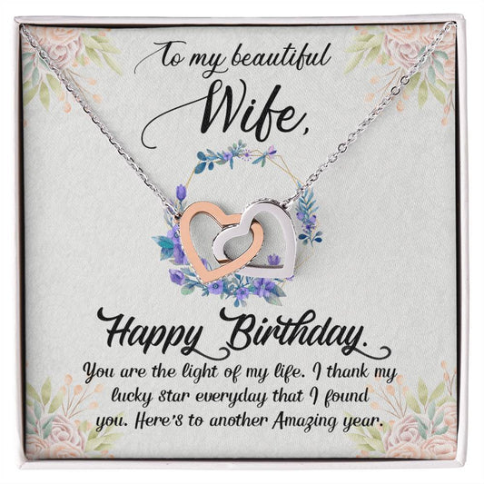 Birthday Gift For Her - Light Of My Life Necklace Interlocking Hearts Necklace