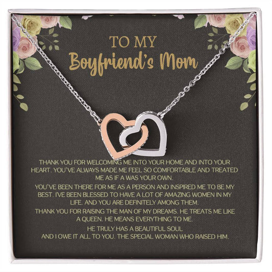 For My Lovely Boyfriends Mom Interlocking Hearts Necklace