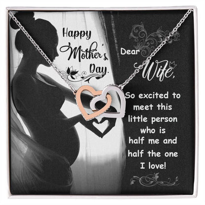 Dear Wife - Happy Mother'S Day - Pregnant - Interlocking Necklace Interlocking Hearts Necklace