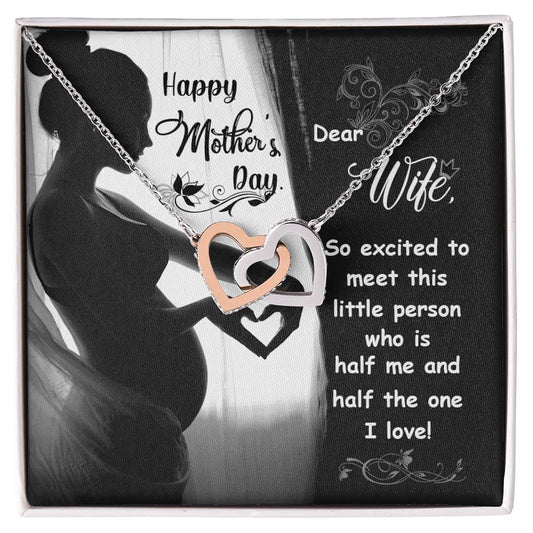 Dear Wife - Happy Mother'S Day - Pregnant - Interlocking Necklace Interlocking Hearts Necklace