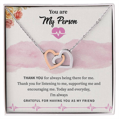 You Are My Person Interlocking Hearts Necklace