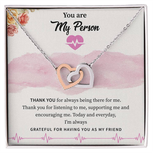 You Are My Person Interlocking Hearts Necklace