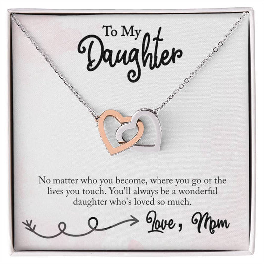 Your Daughters Birthday Graduation Or Just To Say I Love You Interlocking Hearts Necklace