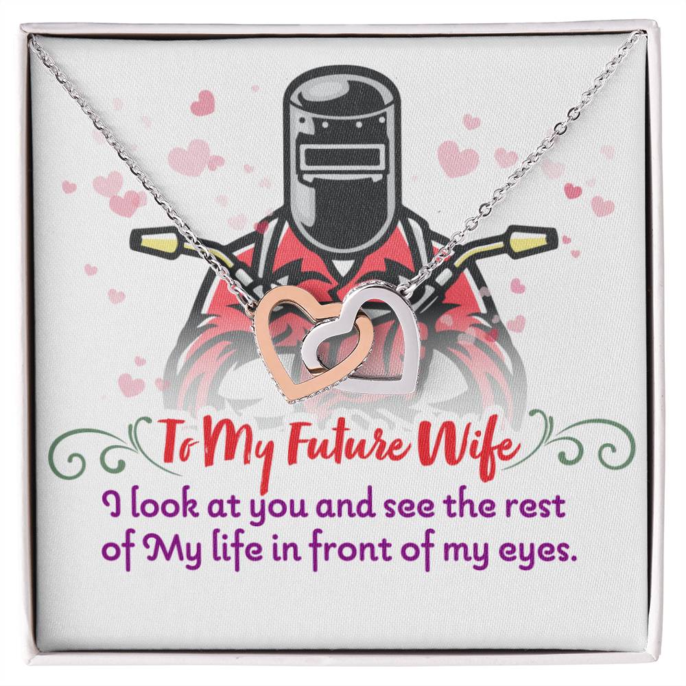 Welder'S Future Wife - Interlocking Heart Necklace Interlocking Hearts Necklace