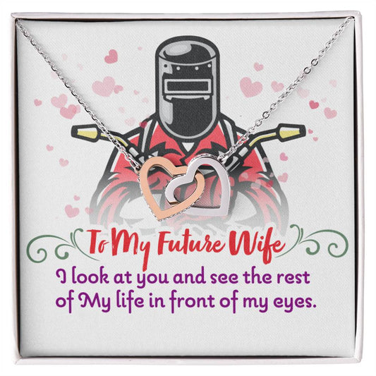Welder'S Future Wife - Interlocking Heart Necklace Interlocking Hearts Necklace