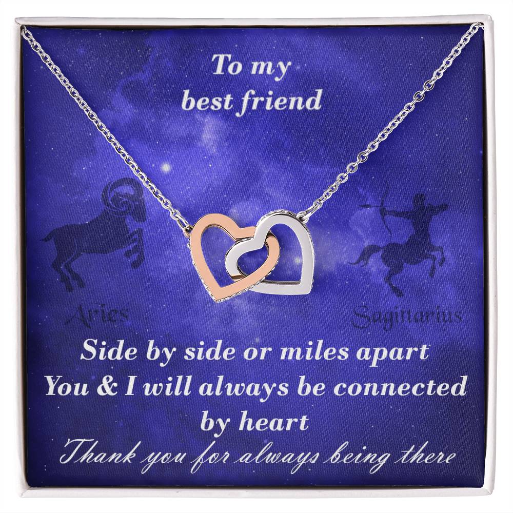 Aries To Sagittarius Best Friend Interlocked Hearts Necklace Interlocking Hearts Necklace