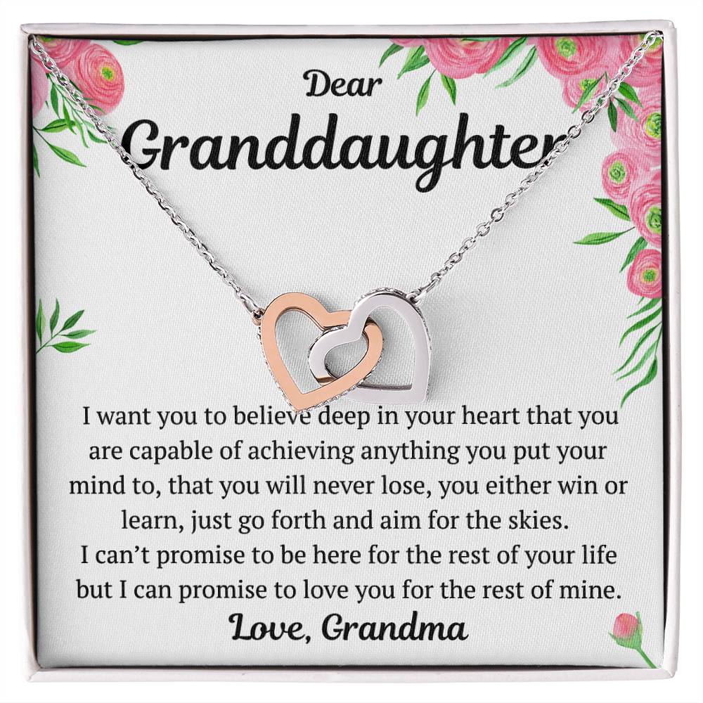 Dear Granddaughter From Grandma Interlocking Hearts Necklace
