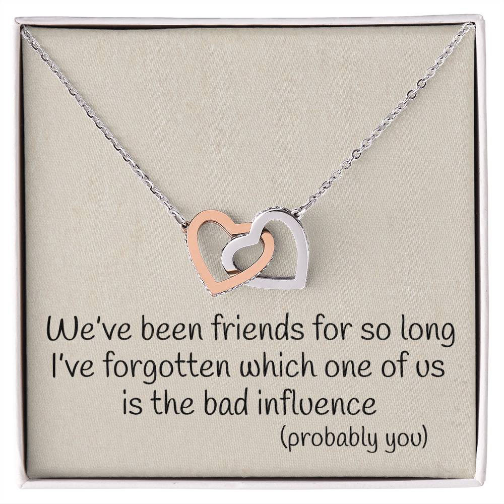 Best Friend Probably You Funny Interlocking Heart Necklace Best Friend Gift Bff Gift Interlocking Hearts Necklace
