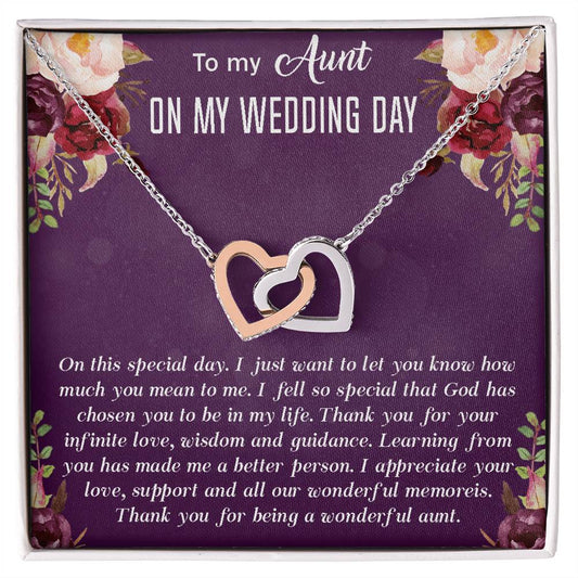 Aunt Of The Bride Interlocking Hearts Necklace Gift Aunt Wedding Gift From Bride Wedding Gift From Bride And Groom Aunt Necklace Gift