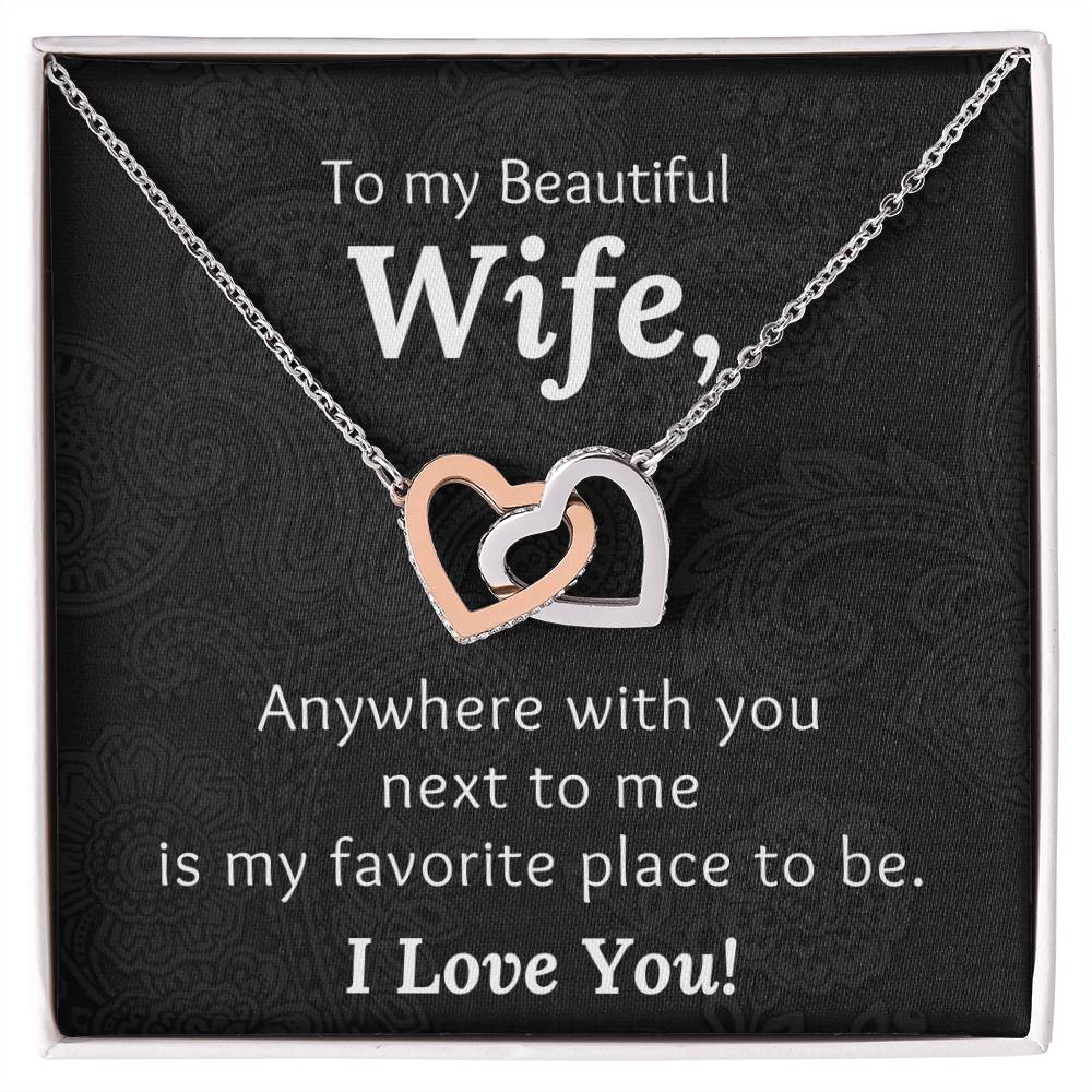 Wife With You Next To Me - Necklace Interlocking Hearts Necklace