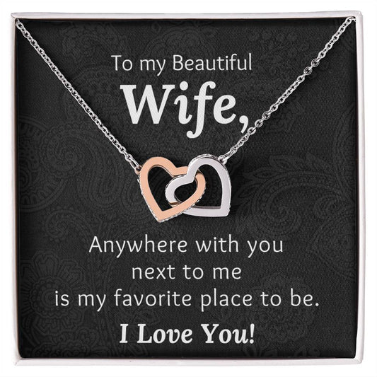 Wife With You Next To Me - Necklace Interlocking Hearts Necklace