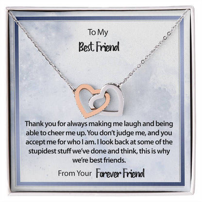 Why We'Re Best Friends Necklace Interlocking Hearts Necklace