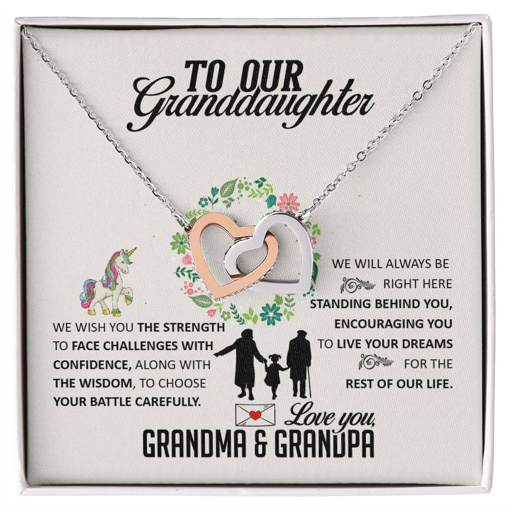 To Our Granddaughter Interlocking Hearts Necklace