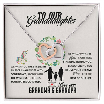 To Our Granddaughter Interlocking Hearts Necklace
