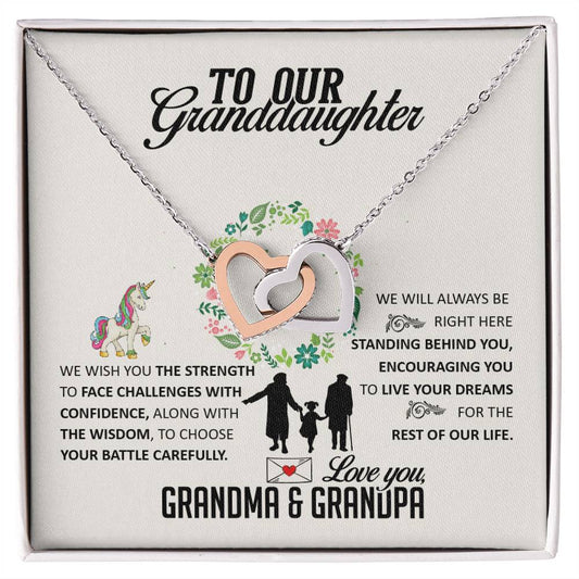 To Our Granddaughter Interlocking Hearts Necklace