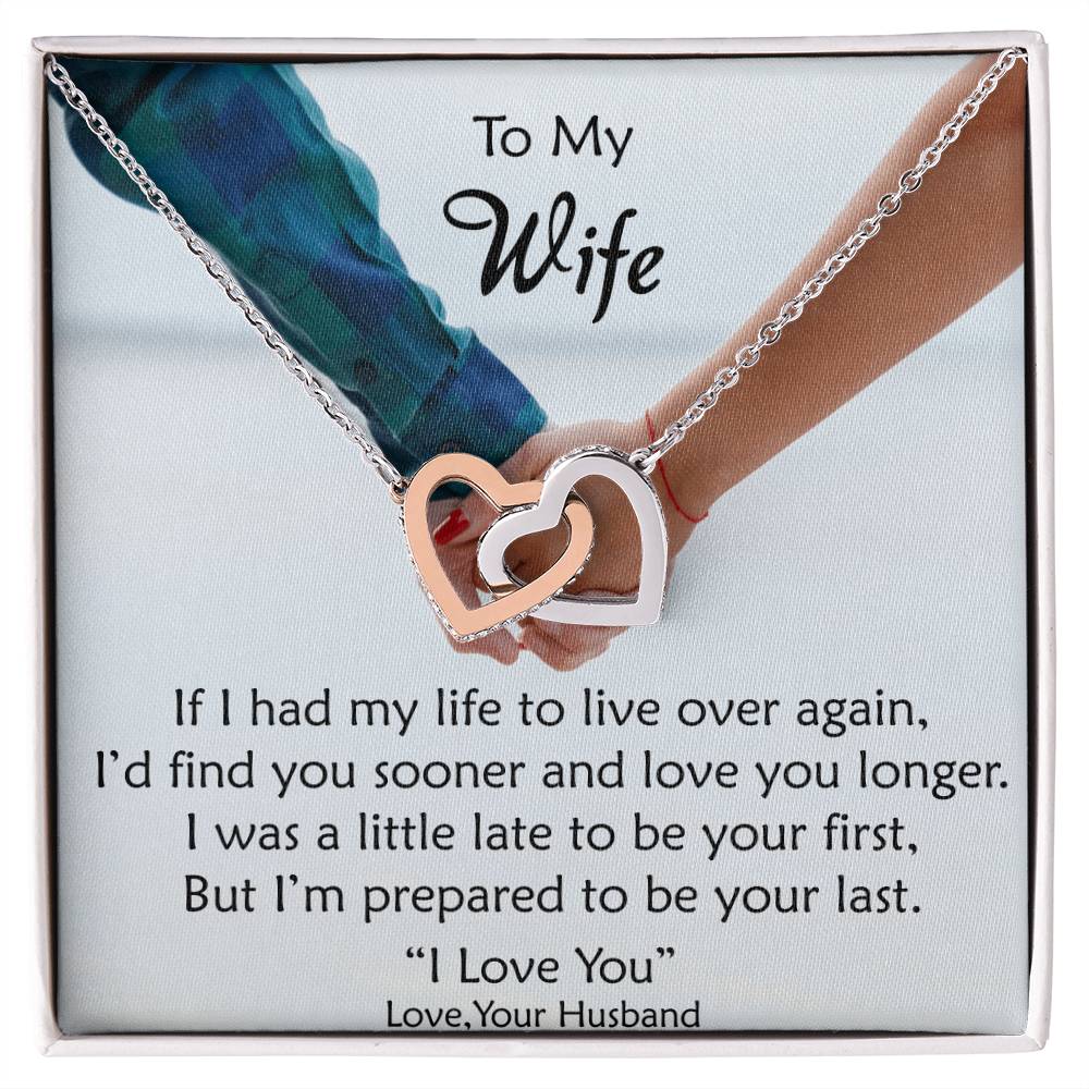 To My Wife - These Hearts Will Remind You Of My Love Interlocking Hearts Necklace