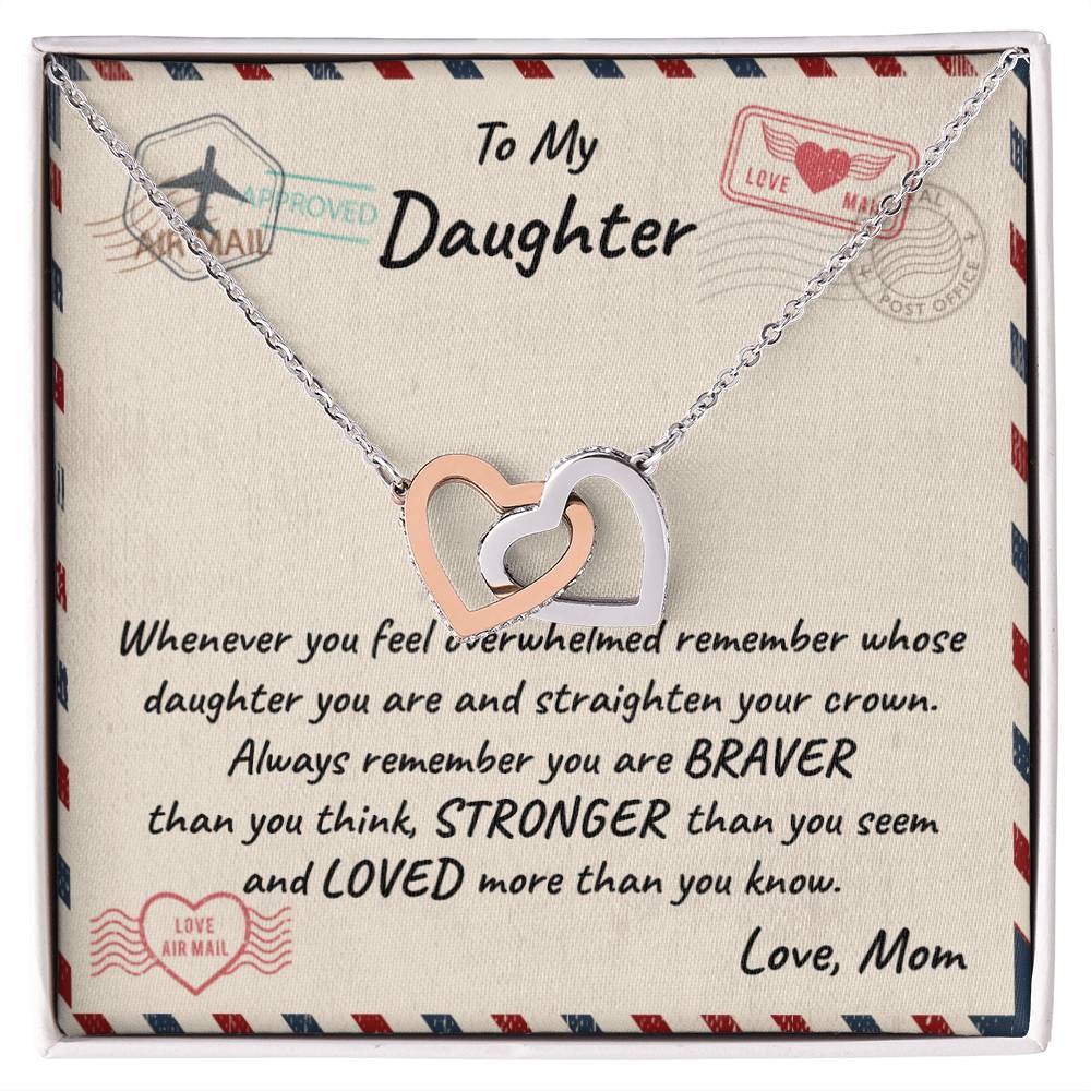Daughter - Mom Interlocking Hearts Necklace