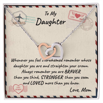 Daughter - Mom Interlocking Hearts Necklace