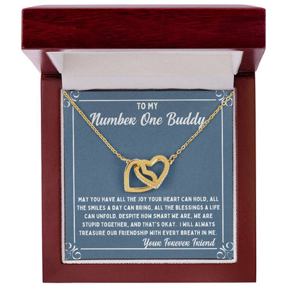 Buddy Treasure Our Friendship Interlocking Hearts Necklace