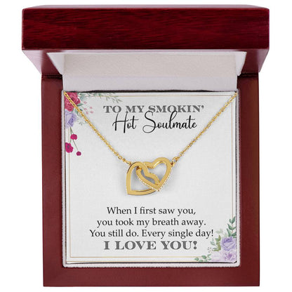 Gift For Girlfriend- Interlocking Heart Necklace Interlocking Hearts Necklace