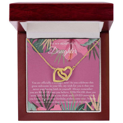 Gift For 13 Year Old Girl Gifts 13Th Birthday Girl 13Th Birthday Gift Thirteenth Birthday Necklace Teen Birthday Gift Official Teenager Interlocking Hearts Necklace