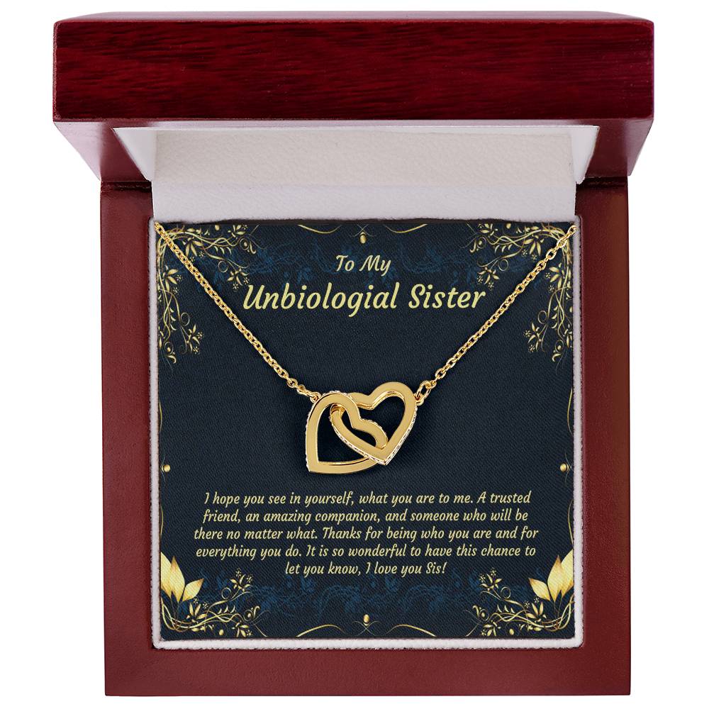 Unbiological Sister Necklace Soul Sister Sorority Sister Sister In Law Necklace Step Sister Gift Tribe Necklace Sister Necklace Interlocking Hearts Necklace