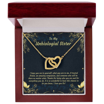 Unbiological Sister Necklace Soul Sister Sorority Sister Sister In Law Necklace Step Sister Gift Tribe Necklace Sister Necklace Interlocking Hearts Necklace