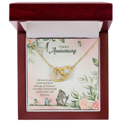Totoro Anniversary Edition I Love You More Each Day! - Interlocking Hearts Necklace