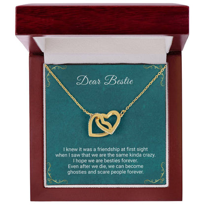 Dear Bestie - I Hope We'Re Besties Forever - Necklace Interlocking Hearts Necklace