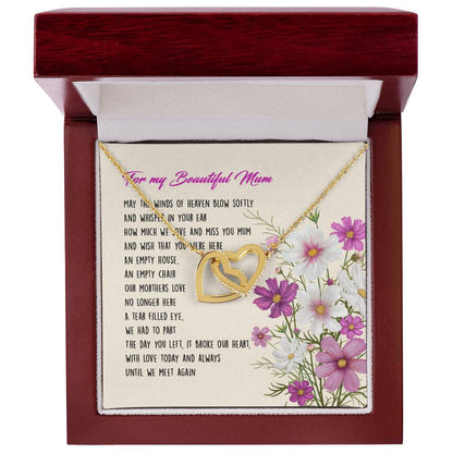 Gift For Mom - Mom In Heaven - The Interlocking Heart Necklace Interlocking Hearts Necklace