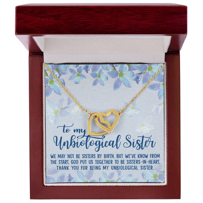 Unbiological Sister Soul Sister Big Little Sorority Sister In Law Step Sister Best Friend Gift Interlocking Hearts Necklace