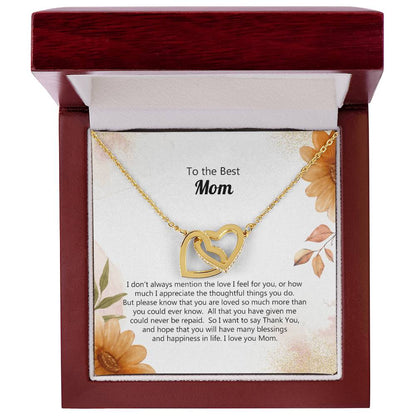 To The Best Mom Special Message Card For Mom Custom Forever Necklace Gift Mom Necklace Gift Ss124 Interlocking Hearts Necklace