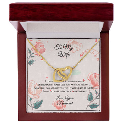 To My Wife Interlocking Hearts Necklace