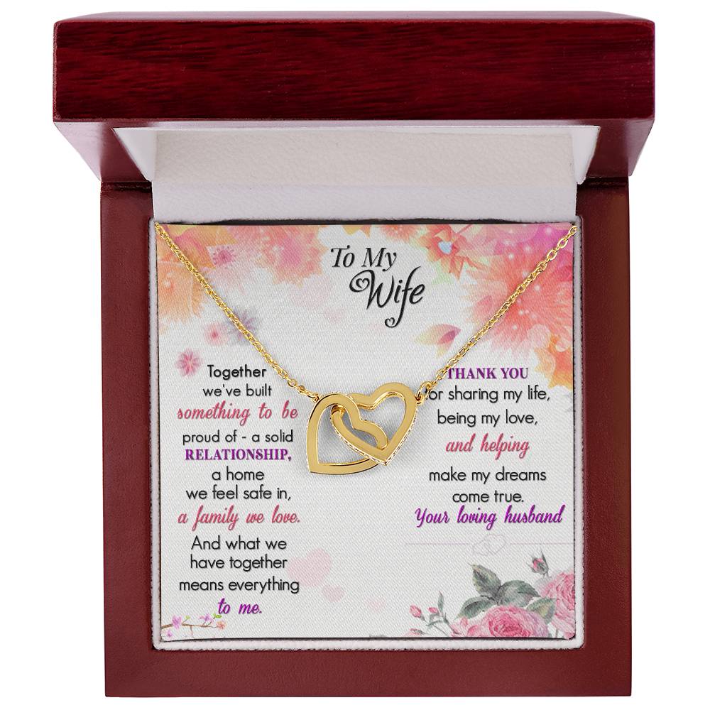 To My Wife Interlocking Hearts Necklace