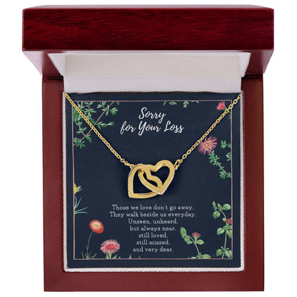 Cat Memorial Necklace Dog Memorial Necklace Pet Memorial Necklace Pet Sympathy Gift Pet Loss Gift Interlocking Hearts Necklace