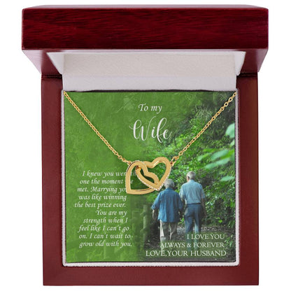 To My Wife Interlocking Hearts Necklace
