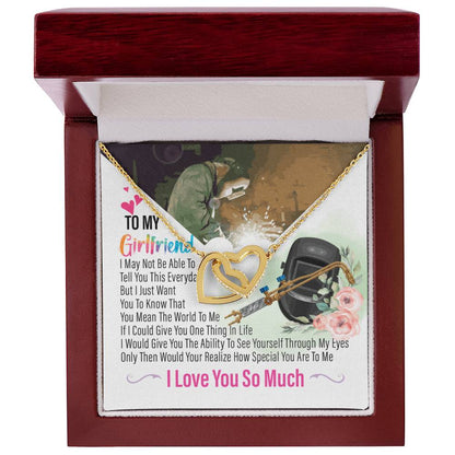 Welder'S Girlfriend- Interlocking Heart Necklace Interlocking Hearts Necklace