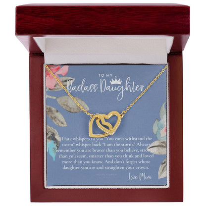 Daughter Gift From Mom Heart Necklace Daughter Gift Interlocking Necklace To Daughter Daughter Graduation Birthday Gift Necklace Interlocking Hearts Necklace