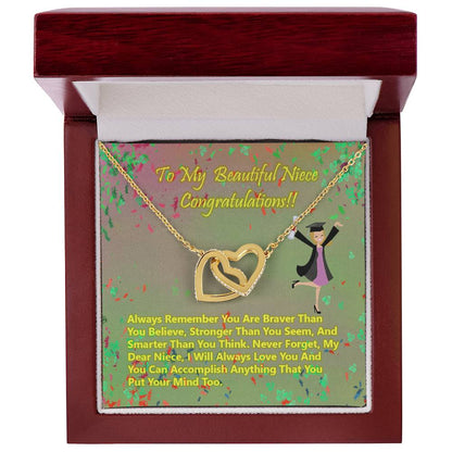 College Graduation Gift Heart Necklace Class Of 2021 Graduation Gift For Her 2021 Graduation Gift For Niece Graduation Gift Card Interlocking Hearts Necklace