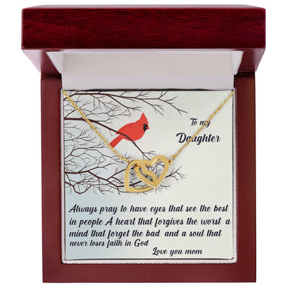 Always Pray To Have Eyes That See The Best Interlocking Hearts Necklace